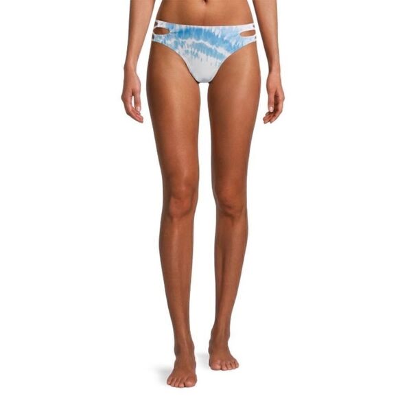 XOXO Blue Tie-Dye Cutout Side Hipster Bikini Bottoms, Size L, NWT - Picture 4 of 8